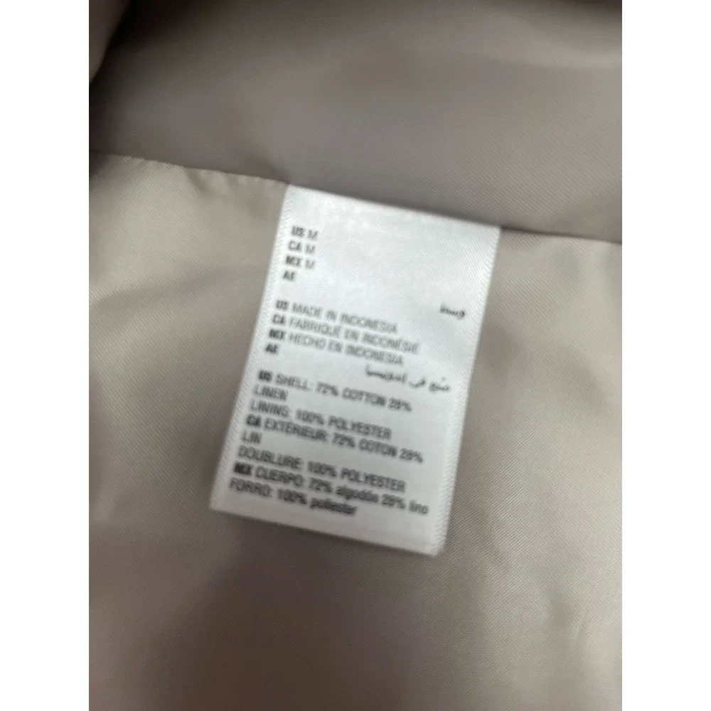Mode of One Men's Slim Fit Cotton Linen Blazer Sport Coat  Dark Ecru Medium NWT